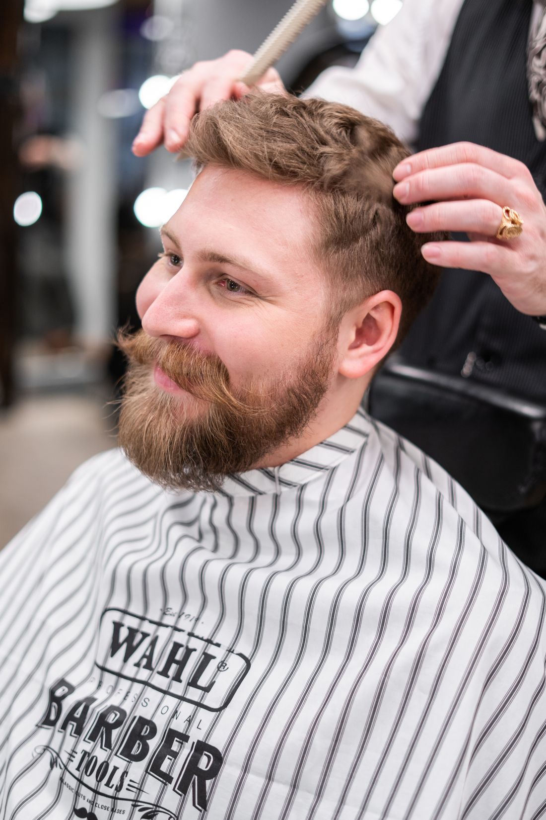 Confident man with full, natural hair